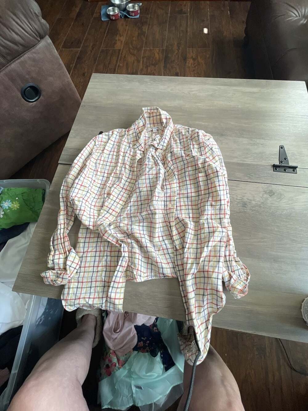 Madewell Plaid Tie Front Button Down Shirt Size S Rainbow Check Blouse